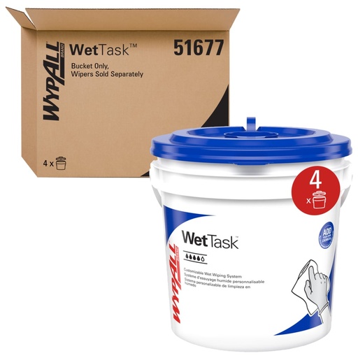 [51677] Kimtech Prep Bucket for the WetTask Wiping System, with Lid, 4/cs