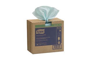 [192475] Cleaning Cloth, Low-Lint, Pop-Up Box, 1-Ply, Turquoise, 16.5" x 9", 100 sht/bx