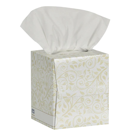 [6910100] Facial Tissue Cube Box, 2-Ply, Premium, White, 8" x 8", 94 sht/bx, 36 bx/cs