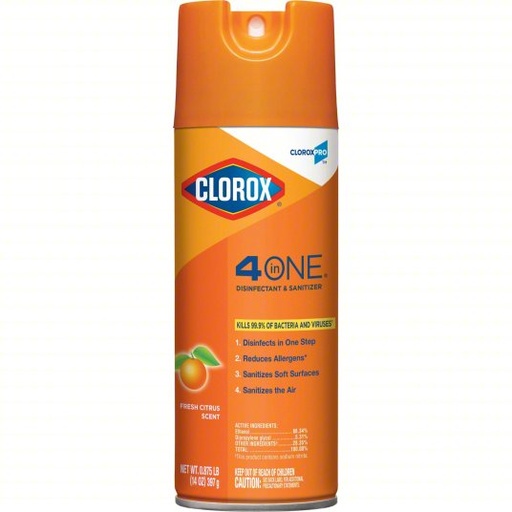 [31043] CloroxPro™ Clorox® 4 in One Disinfectant & Sanitizer, Citrus Scent, 14 oz