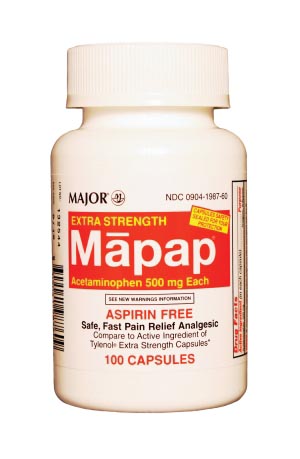 [700691] Major Pharmaceuticals Mapap, 500mg, 100s, Unboxed, Compare to Tylenol®, NDC# 00904-1987-60