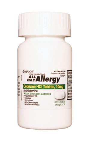 [255551] Major Pharmaceuticals All Day Allergy, 24 Hour, 100s, 144/cs, NDC# 00904-6717-60