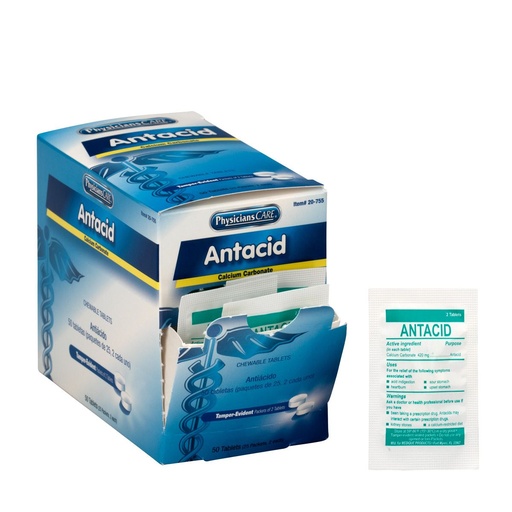 [20-755] First Aid Only PhysiciansCare Antacid Tablet, 50/Box