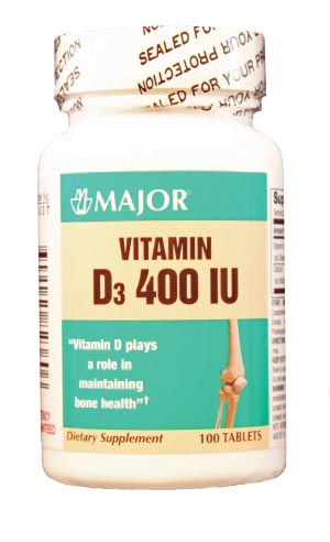[700037] Major Pharmaceuticals Vitamin D, 400 IU Tablets, 100s, NDC# 00904-5823-60