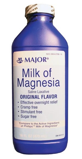 [002672] Major Pharmaceuticals Milk of Magnesia, 16 oz, NDC# 00904-0788-16