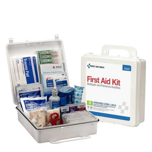 [90566] First Aid Only 50 Person ANSI Class B Bulk First Aid Kit with Plastic Case