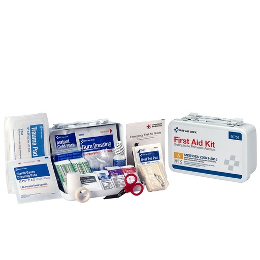 [90755] First Aid Only 10 Person Bulk ANSI Class A First Aid Kit with Metal Case