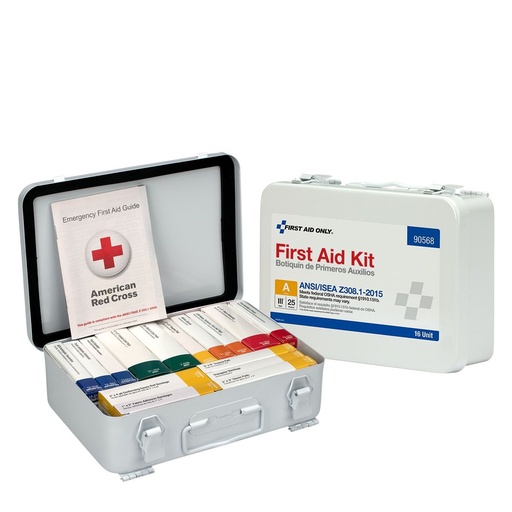 [90568] First Aid Only 25 Person ANSI Class A Unitized First Aid Kit with Metal Case