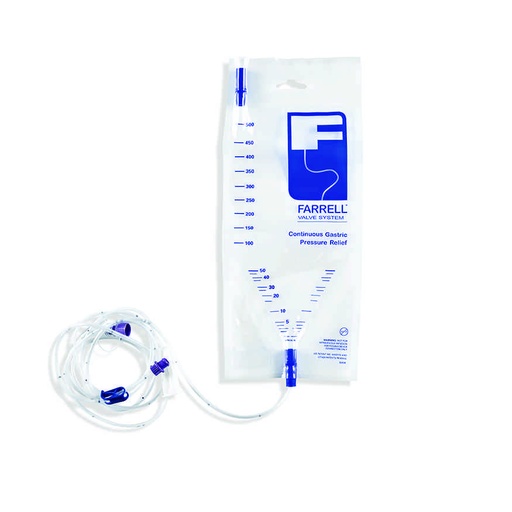 [43-4100] Avanos Farrell Valve Closed Enteral Gastric Pressure Relief System with Enfit Connector, 30/Case