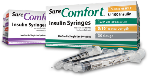 [22-6504] Allison Medical, Inc. Insulin Syringe, 31Gx5/16", 3/10cc, 1/2 Unit , 5bx/cs, 6cs/ct
