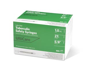 [63000] UltiMed, Inc. Safety Syringe, Fixed Needle, Tuberculin, 1mL, 27G x 5/8"
