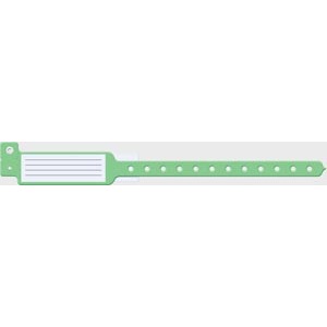 [143C] Medical ID Solutions Wristband, Adult/ Pediatric, 10", Insert Vinyl, Custom Printed, Green