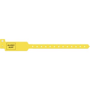 [3106AA] Medical ID Solutions Wristband, Adult/ Pediatric, 10", Tri-Laminate, Allergy Alert, Yellow