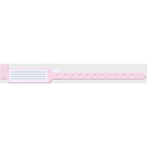 [147C] Medical ID Solutions Wristband, Adult/ Pediatric, 10", Insert Vinyl, Custom Printed, Pink