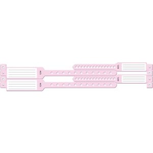 [447C] Medical ID Solutions Wristband Set, 4-Part, Mother-Baby Set, Insert, Custom Printed, Pink