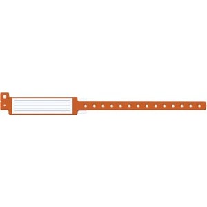 [245C] Medical ID Solutions Wristband, Adult, 12", Insert Vinyl, Custom Printed, Orange