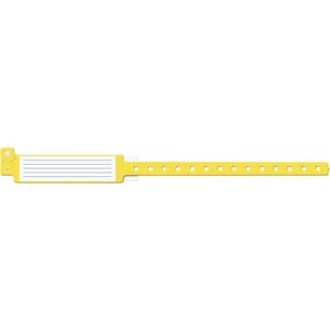 [246C] Medical ID Solutions Wristband, Adult, 12", Insert Vinyl, Custom Printed, Yellow