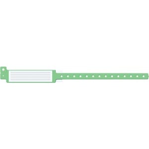[243C] Medical ID Solutions Wristband, Adult, 12", Insert Vinyl, Custom Printed, Green