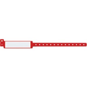 [244C] Medical ID Solutions Wristband, Adult, 12", Insert Vinyl, Custom Printed, Red