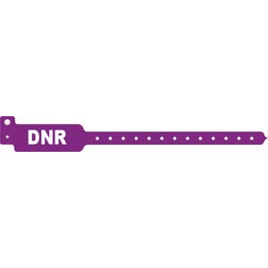 [3107DNR] Medical ID Solutions Wristband, Adult/ Pediatric, Tri-Laminate, DNR, Purple