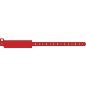 [204C] Medical ID Solutions Wristband, Adult, Write-On Vinyl, Custom Printed, Red