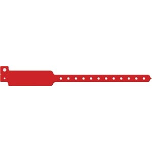 [104] Medical ID Solutions Wristband, Adult/ Pediatric, Write-On Vinyl, Red