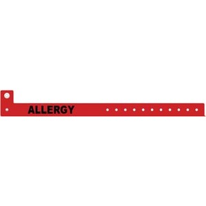 [3304A] Medical ID Solutions Wristband, L Shape, Tri-Laminate, Allergy, Red