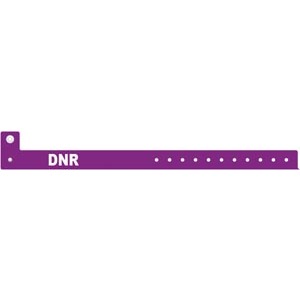 [3307DNR] Medical ID Solutions Wristband, L Shape, Tri-Laminate, DNR, Purple