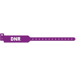 [3207DNR] Medical ID Solutions Wristband, Adult, Tri-Laminate, DNR, Purple