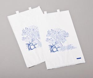 [950231] Bedside Bag, 6½" x 3 1/8" x 11 3/8", Flame Retardant Paper, Blue Floral Print