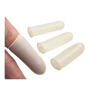 [4423S] Latex Finger Cots, Non-Powdered, Small