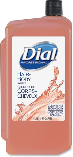 [2340004029] Dial Corporation Hair & Body Wash, 1 Liter, 8/cs (80 cs/plt)