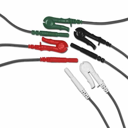 [RL18-03] Conmed 18 inch R Series Grabber Safety Leadwire, White/Green/Black, 3/Pack
