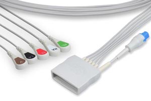 [LPTS5-90S0] ECG Telemetry Leadwire, 5 Leads Snap w/ SpO2, Philips Compatible w/ OEM: 989803171841