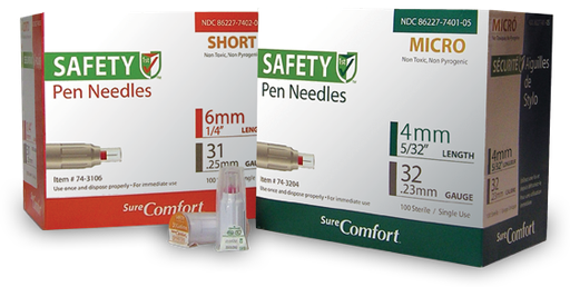 [74-3106] Safety Pen Needles, Passive Safety Technology, 31Gx6mm, Short , 100/bx, 10bx/cs, 4cs/ct