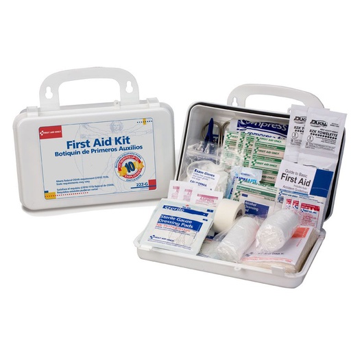 [222-G] First Aid Only 10 Person Bulk First Aid Kit with Gasket & Plastic Case