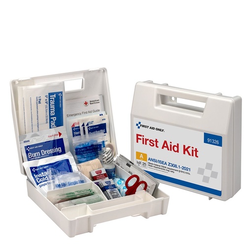 [91326] First Aid Only 25 Person ANSI Class A First Aid Kit with Plastic Case & Dividers