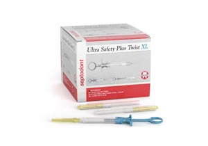 [01N4452] Ultra Safety Plus Twist XL Sterile Needles, 25G Long (Red), 100/box + 1 syringe handle 