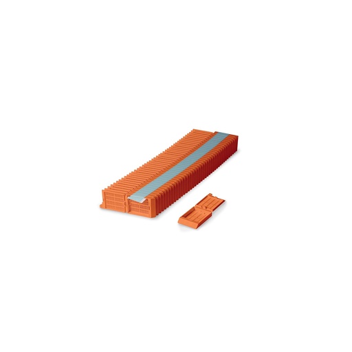 [M525-11T] Unisette Tissue Cassette, Quickload 45° Angle Stack (Taped), Acetal, Orange, Bulk, 1000/cs
