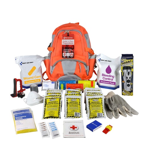 [91308] First Aid Only 20 Person Shelter In Place Emergency Preparedness Kit with Backpack