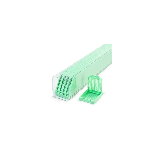 [M509-4SL] Slimsette Tissue Cassettes in Quickload Sleeves, Green, 75/sleeve, 10 sleeve/cs