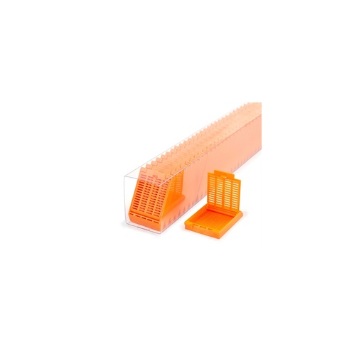 [M509-11SL] Slimsette Tissue Cassettes in Quickload Sleeves, Orange, 75/sleeve, 10 sleeve/cs