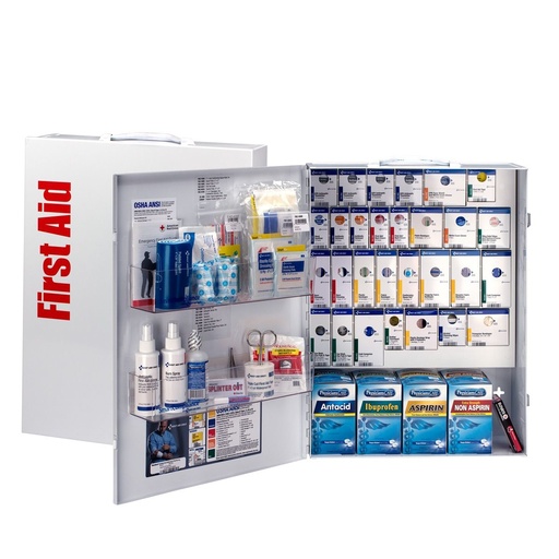 [90732] First Aid Only SmartCompliance 150 Person XL First Aid Kit with Medications & Metal Cabinet