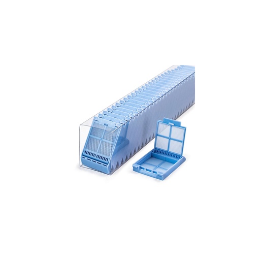 [M507-6SL] Micromesh Biopsy Cassette, Quickload Sleeve, 45° Angle, Acetal, Blue, Bulk, 750/cs