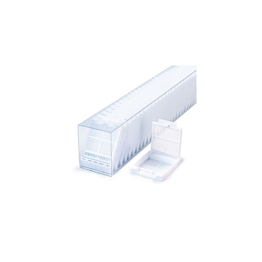 [M507-2SL] Micromesh Biopsy Cassette, Quickload Sleeve, 45° Angle, Acetal, White, Bulk, 750/cs