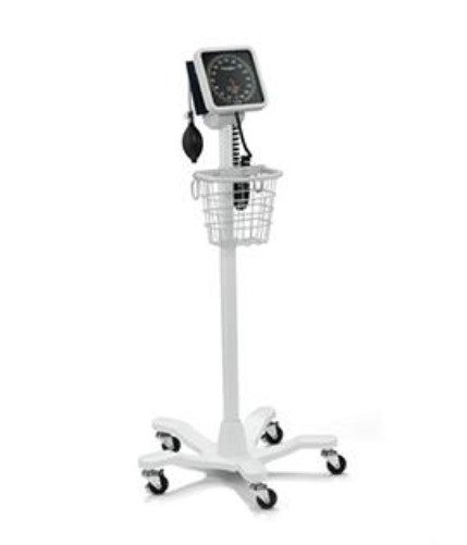 [7670-03K] 767 Mobile Aneroid Sphygmomanometer with Five-Leg Mobile Stand, Coiled Tube (4.0 ft/1.2 m) (Cuff and Inflation System Not Included)