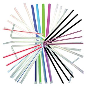 [76009704] White Flex Jumbo Straws, 7¾", Wrapped, 400/slv, 25 slv/cs ($500 Minimum Order Mix & Match with Prepaid Freight to Remain at $1250)