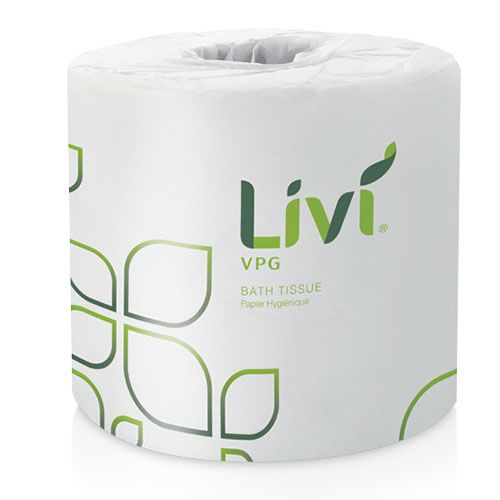 [21724] Livi® Bath Tissue, 4.06" x 3.66", 2-Ply, Leaf Emboss White, 500 sheets/rl, 96 rl/cs (12 cs/plt) (APT #452024)
