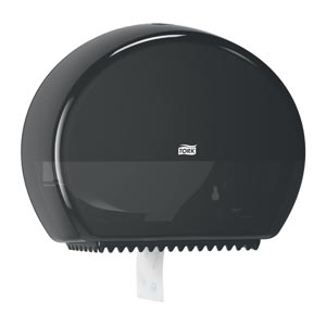 [555028A] Bath Tissue Roll Dispenser, with Reserve, Jumbo, Mini, Universal, Black, T2, Plastic, 10.8" x 13.6" x 5.2"