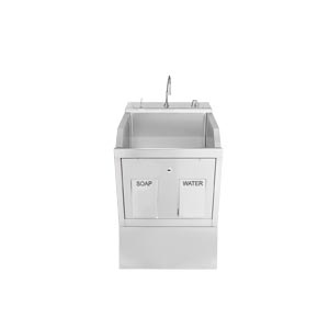[1339881P00] Lodi Scrub Sink, (1) Place, Pedestal Mounted, Knee Action Control, Soap Dispenser, Infrared Water Control